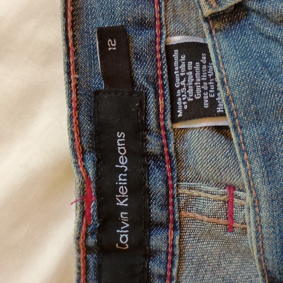 Vintage Calvin Klein Straight leg Worker Jeans Women's Sz 12 Hi Rise 100% Cotton - Picture 8 of 16